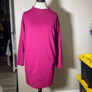 EUC fuchsia dress long sleeves
